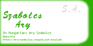 szabolcs ary business card